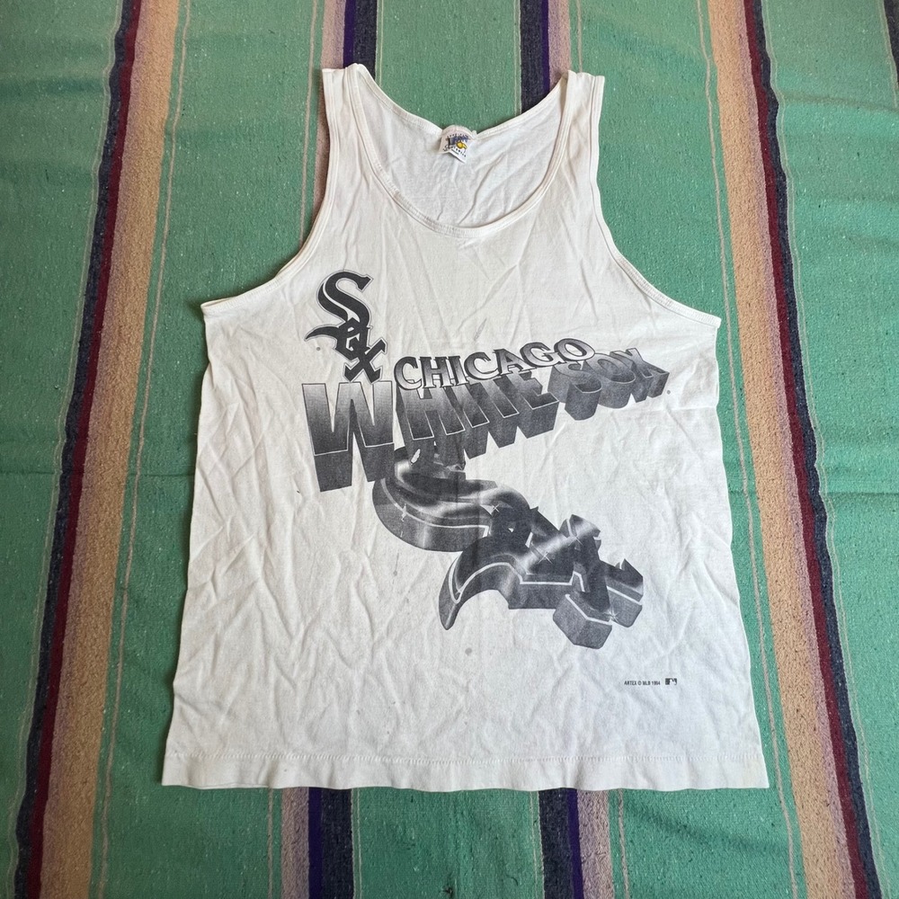 Vintage 1994 Chicago White Sox Tank Top Official Fan Mens M White MLB Graphic